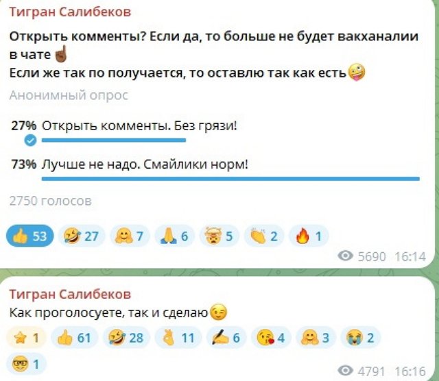 Тигран Салибеков: Недавно я удалил чат