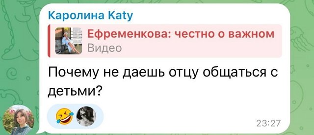 Юлия Ефременкова: Любое общение через суд! Юлия Ефременкова: Любое общение через суд!
