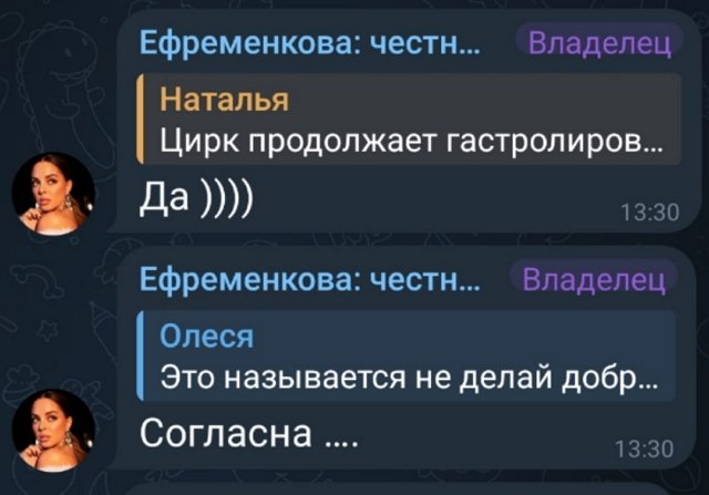 Юлия Ефременкова: Он постоянно говорил об этом